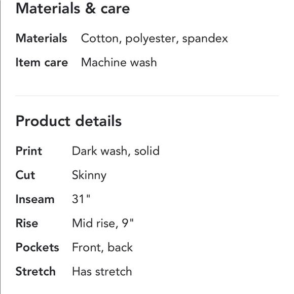 Liverpool jeans, size 2. Full length. Skinny jeans. Dark wash - Picture 5 of 5